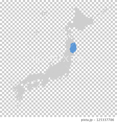 日本地図　岩手県 125337786
