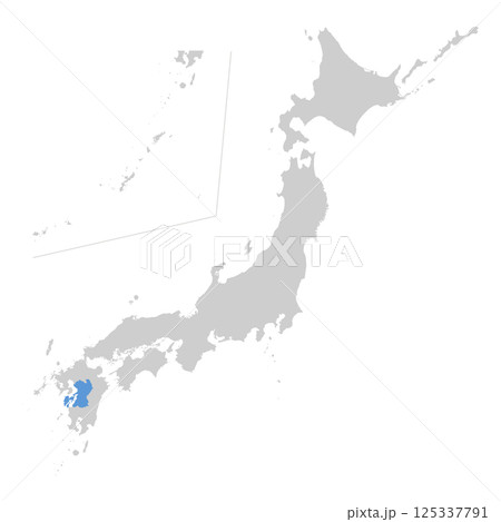 日本地図 熊本県 日本地図 熊本県 125337791