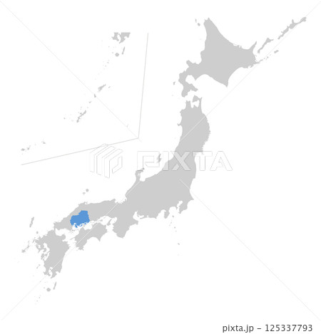 日本地図　広島県 125337793
