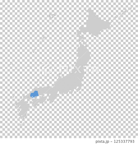日本地図　広島県 125337793