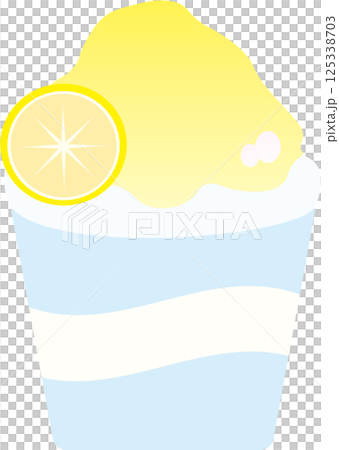 Refreshing yellow shaved ice decorated with lemon Refreshing yellow shaved ice decorated with lemon 125338703