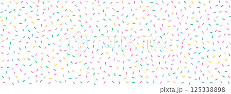 Donut sprinkles seamless pattern. Colorful candy cream background. Cake glaze icing overlay for decorative banner, poster, template. Cupcake or ice cream topping texture. Vector wallpaper Donut sprinkles seamless pattern. Colorful candy cream background. Cake glaze icing overlay for decorative banner, poster, template. Cupcake or ice cream topping texture. Vector wallpaper 125338898