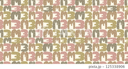 数字の3のパターン　背景素材　シームレス 125338906