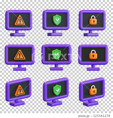 3D Graphics for Internet Security Related Computer Monitors 125341278