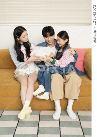 A family catching a cold together A family catching a cold together 125342072