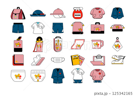 幼稚園・小学校の持ち物セット 125342165