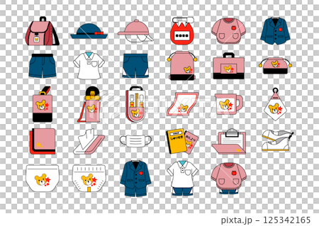 幼稚園・小学校の持ち物セット 125342165
