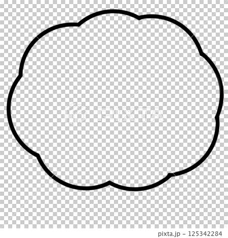 雲形の吹き出しアイコン/ふんわり・感情表現・線画素材 雲形の吹き出しアイコン/ふんわり・感情表現・線画素材 125342284