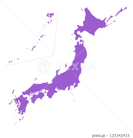 日本地図 紫色 日本地図 紫色 125342415