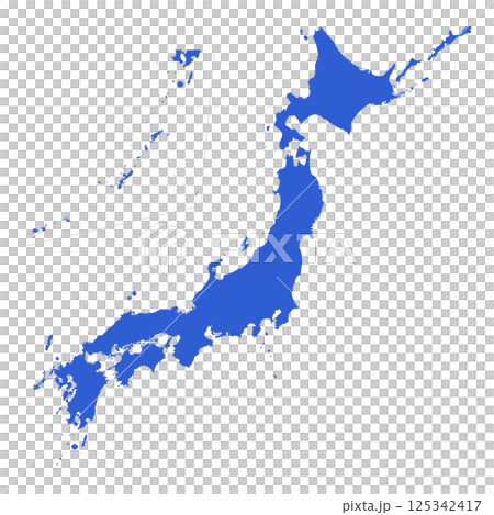 日本地図　青色 125342417