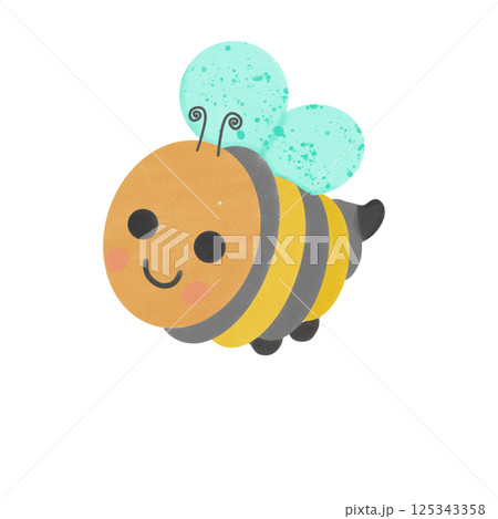 cute bee cartoon character with big eyes, vector illustration isolated on white background cute bee cartoon character with big eyes, vector illustration isolated on white background 125343358