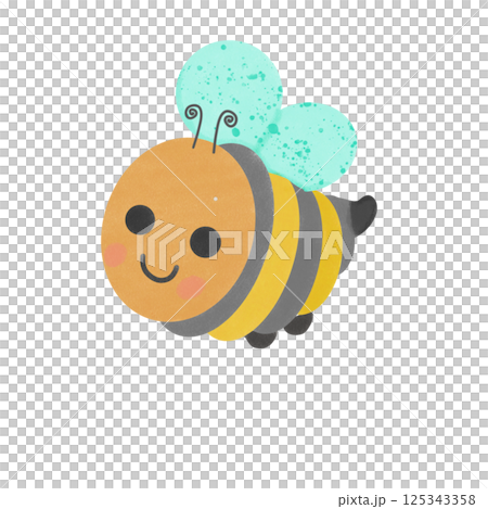 cute bee cartoon character with big eyes, vector illustration isolated on white background cute bee cartoon character with big eyes, vector illustration isolated on white background 125343358