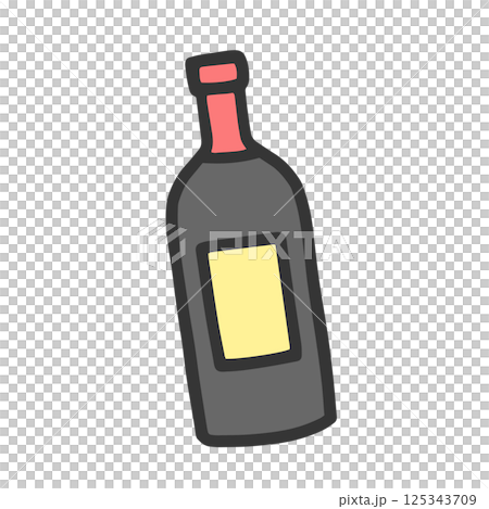 簡單的酒瓶插圖 簡單的酒瓶插圖 125343709