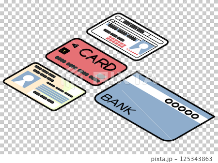 Isometric set of cards 125343863