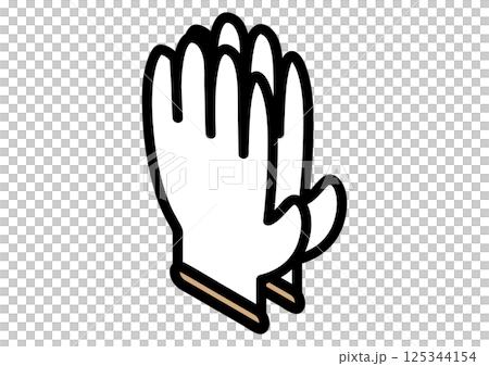 Illustration of white gloves 125344154