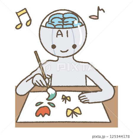 絵を描くAIロボット 125344178