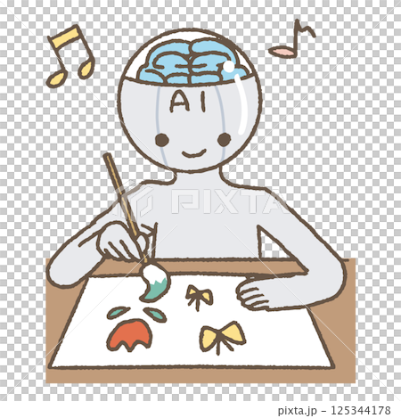 絵を描くAIロボット 125344178