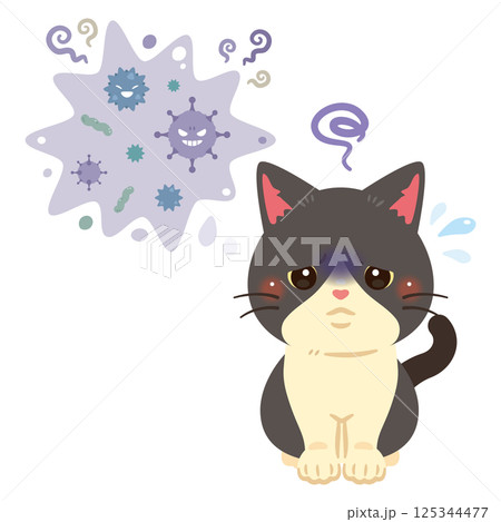 病気になった猫のイラスト 125344477