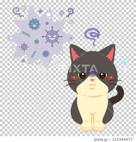 病気になった猫のイラスト 125344477