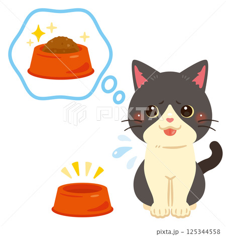 お腹が空いた猫のイラスト お腹が空いた猫のイラスト 125344558