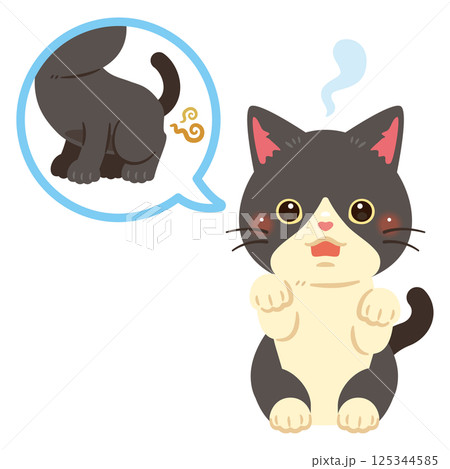 フレーメン反応の猫のイラスト 125344585