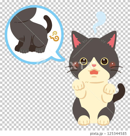 フレーメン反応の猫のイラスト 125344585