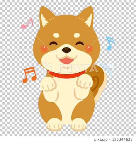 Illustration of a smiling Shiba Inu Illustration of a smiling Shiba Inu 125344625