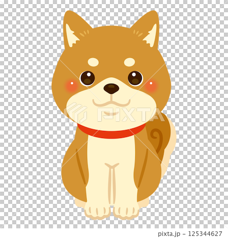 Illustration of a sitting Shiba Inu 125344627