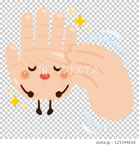 マッサージされる手のキャラクターイラスト 125344638