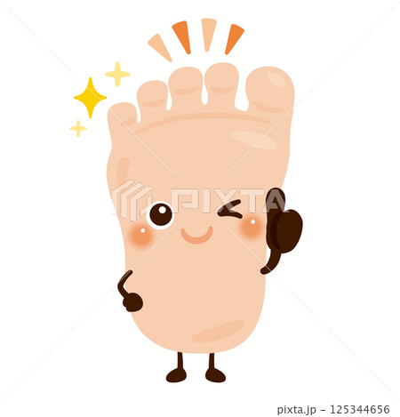 グッドサインを出す足のキャラクターイラスト グッドサインを出す足のキャラクターイラスト 125344656