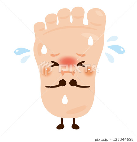 汗をかく足のキャラクターイラスト 125344659