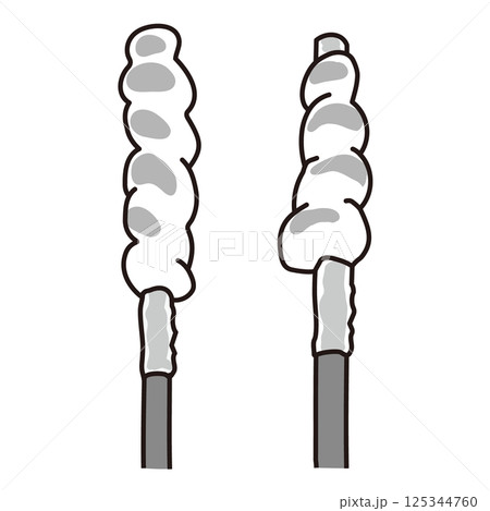 うすく焼き色がついた棒パン モノクロイラスト 125344760