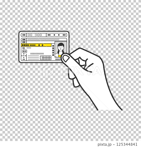 運転免許証を持つ手 125344841