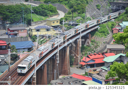 東海道本線 早川-根府川 JR東日本 185系 A7編成(大宮) 踊り子 東海道本線 早川-根府川 JR東日本 185系 A7編成(大宮) 踊り子 125345325