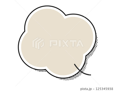ドット柄の影のあるモコモコの吹き出し 3 ドット柄の影のあるモコモコの吹き出し 3 125345938