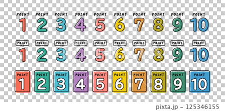 數字點圖示手繪樣式集 數字點圖示手繪樣式集 125346155