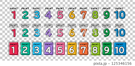 數字點圖示手繪樣式集 125346156