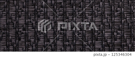 Texture black color background from woven textile material with wicker pattern, macro. Structure vintage fabric Texture black color background from woven textile material with wicker pattern, macro. Structure vintage fabric 125346304