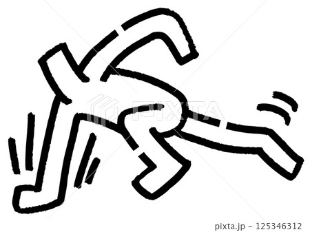 颯爽と飛び越える棒人間。地面の線無し。 颯爽と飛び越える棒人間。地面の線無し。 125346312