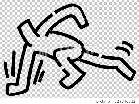 颯爽と飛び越える棒人間。地面の線無し。 颯爽と飛び越える棒人間。地面の線無し。 125346312