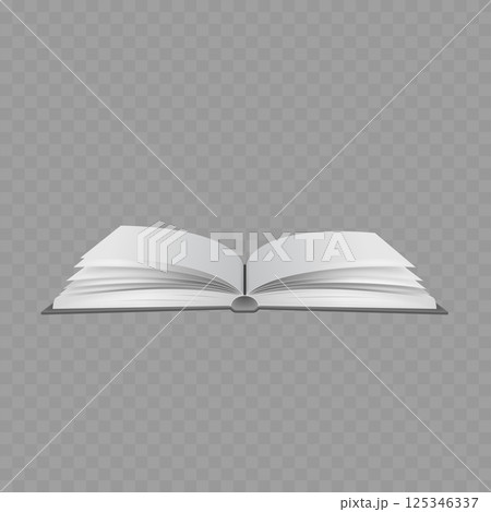 Open Book with Blank Pages - Vector 125346337