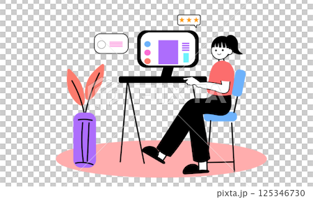 在線購物的女性 125346730