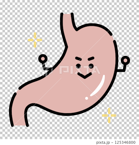 Lively stomach character 125346800