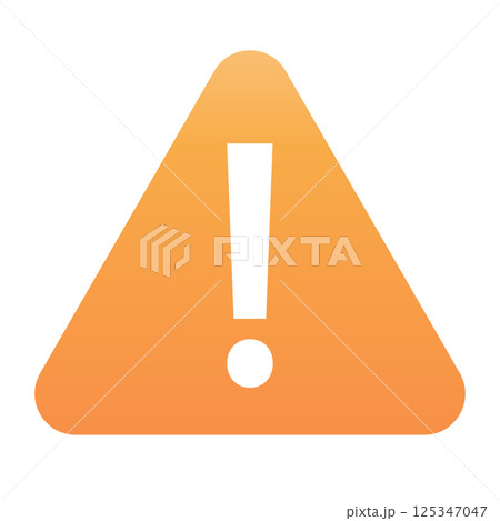 警告アイコン・注意マーク(オレンジ・白)/三角形シンボル 警告アイコン・注意マーク(オレンジ・白)/三角形シンボル 125347047