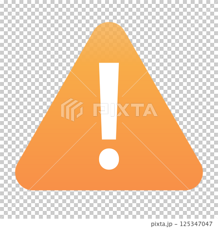 警告アイコン・注意マーク(オレンジ・白)/三角形シンボル 警告アイコン・注意マーク(オレンジ・白)/三角形シンボル 125347047