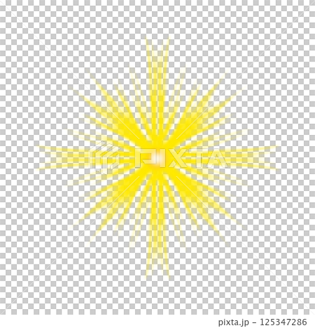 透過背景に広がる黄色の放射状の光エフェクト 125347286