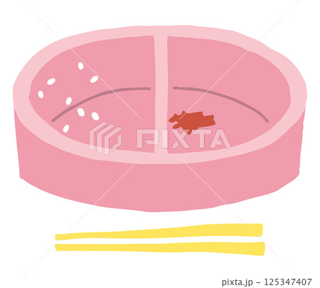 空のお弁当箱とお箸（ピンク） 125347407