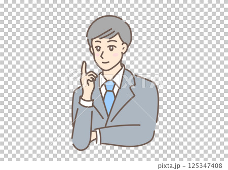 スーツを着た爽やかな印象の提案するビジネスマン 125347408