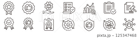 Best practices icon set. Editable line icons. Best practices icon set. Editable line icons. 125347468