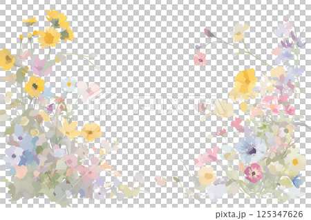 パステルカラーの花フレーム 125347626